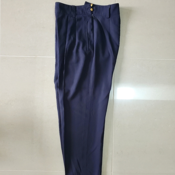 Vintage Mondi Womens Pleated Dress Pants - Navy - Size 40 - Picture 3 of 10